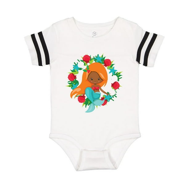 inktastic Christmas Mermaid with Blonde Hair and Floral Long Sleeve Creeper inktastic Christmas Mermaid with Blonde Hair and Floral Long Sleeve Creeper